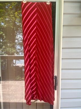 Vintage Volcom Striped Pink and Red Maxi Skirt